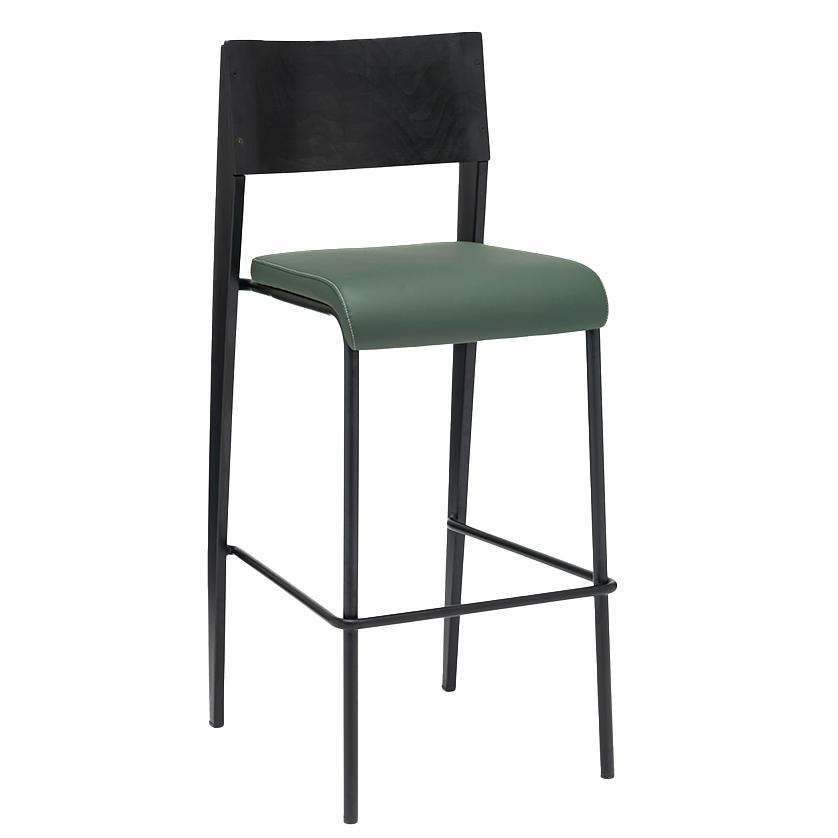 Modern bar stool with cushion seat